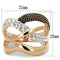 Rose Gold Band Rings 3W737 Rose Gold Brass Ring with Top Grade Crystal