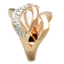 Rose Gold Band Rings 3W737 Rose Gold Brass Ring with Top Grade Crystal