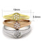 Silver Jewelry Rings Rose Gold Band Rings 3W862 Rhodium + Gold + Rose Gold Brass Ring with CZ Alamode Fashion Jewelry Outlet