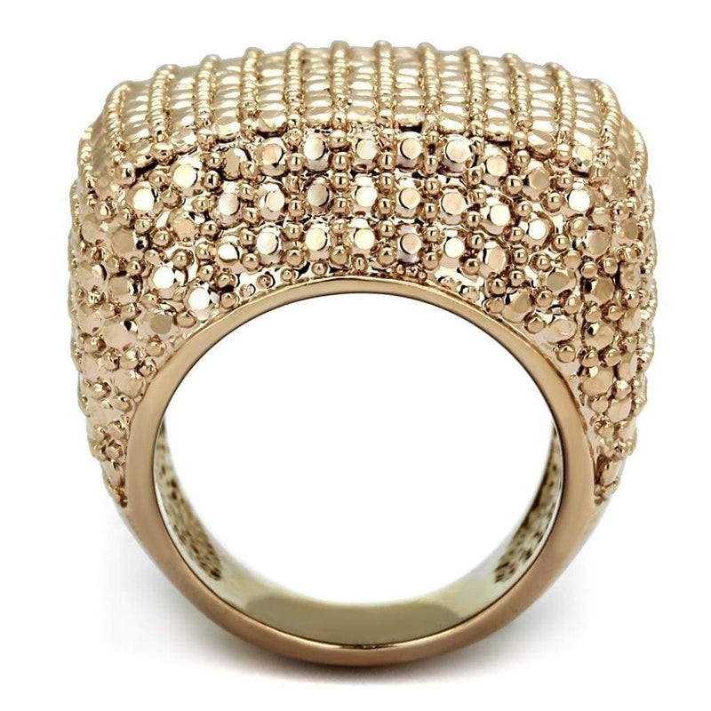 Silver Jewelry Rings Rose Gold Band Rings 3W934 Rose Gold - Brass Ring & CZ Alamode Fashion Jewelry Outlet