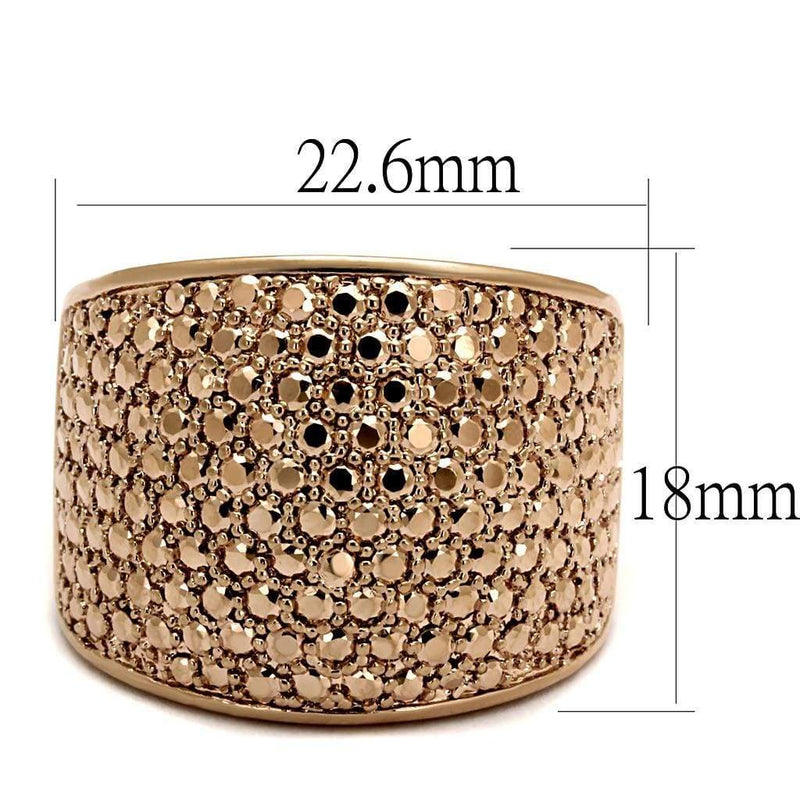 Silver Jewelry Rings Rose Gold Band Rings 3W935 Rose Gold - Brass Ring & CZ Alamode Fashion Jewelry Outlet