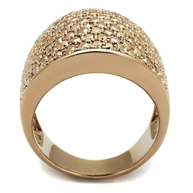 Silver Jewelry Rings Rose Gold Band Rings 3W935 Rose Gold - Brass Ring & CZ Alamode Fashion Jewelry Outlet