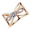 Rose Gold Band Rings DA169 Rose Gold - Stainless Steel Ring with CZ