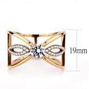 Rose Gold Band Rings DA169 Rose Gold - Stainless Steel Ring with CZ