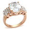 Silver Jewelry Rings Rose Gold Band Rings GL141 Rose Gold - Brass Ring with AAA Grade CZ Alamode Fashion Jewelry Outlet