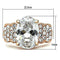 Silver Jewelry Rings Rose Gold Band Rings GL141 Rose Gold - Brass Ring with AAA Grade CZ Alamode Fashion Jewelry Outlet