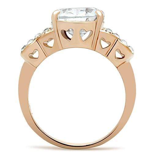 Silver Jewelry Rings Rose Gold Band Rings GL141 Rose Gold - Brass Ring with AAA Grade CZ Alamode Fashion Jewelry Outlet