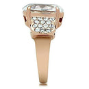 Silver Jewelry Rings Rose Gold Band Rings GL141 Rose Gold - Brass Ring with AAA Grade CZ Alamode Fashion Jewelry Outlet