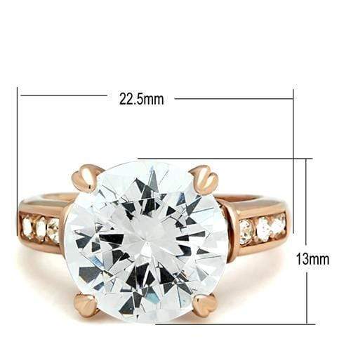 Silver Jewelry Rings Rose Gold Band Rings GL144 Rose Gold - Brass Ring with AAA Grade CZ Alamode Fashion Jewelry Outlet