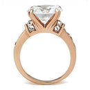 Silver Jewelry Rings Rose Gold Band Rings GL144 Rose Gold - Brass Ring with AAA Grade CZ Alamode Fashion Jewelry Outlet