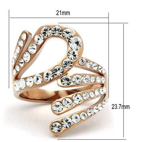 Silver Jewelry Rings Rose Gold Band Rings GL149 Rose Gold - Brass Ring with Top Grade Crystal Alamode Fashion Jewelry Outlet