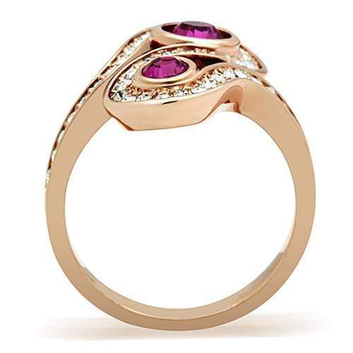 Silver Jewelry Rings Rose Gold Band Rings GL153 Rose Gold - Brass Ring with Top Grade Crystal Alamode Fashion Jewelry Outlet