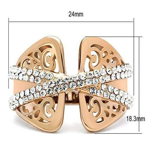 Silver Jewelry Rings Rose Gold Band Rings GL156 Rose Gold - Brass Ring with Top Grade Crystal Alamode Fashion Jewelry Outlet