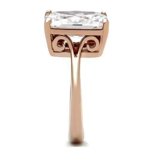Rose Gold Engagement Rings TK1863 Rose Gold - Stainless Steel Ring with CZ