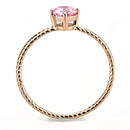 Rose Gold Engagement Rings TK3558 Rose Gold - Stainless Steel Ring with CZ