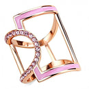 Rose Gold Engagement Rings TK3561 Rose Gold - Stainless Steel Ring with Crystal