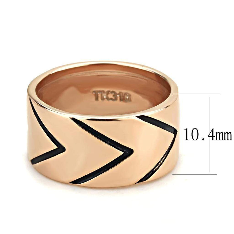 Silver Jewelry Rings Rose Gold Engagement Rings TK3563 Rose Gold - Stainless Steel Ring with Epoxy Alamode Fashion Jewelry Outlet