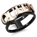 Rose Gold Engagement Rings TK3584 Rose Gold+ Black - Stainless Steel Ring