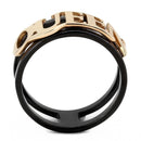 Rose Gold Engagement Rings TK3584 Rose Gold+ Black - Stainless Steel Ring