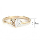 Rose Gold Engagement Rings TK3713 Rose Gold - Stainless Steel Ring with CZ