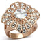 Rose Gold Engagement Rings TK866 Rose Gold - Stainless Steel Ring with CZ