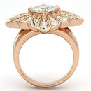 Silver Jewelry Rings Rose Gold Engagement Rings TK866 Rose Gold - Stainless Steel Ring with CZ Alamode Fashion Jewelry Outlet