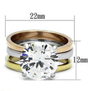Silver Jewelry Rings Rose Gold Engagement Rings TK963 Three ToneGold Stainless Steel Ring Alamode Fashion Jewelry Outlet