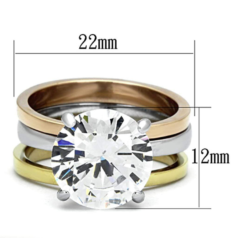Silver Jewelry Rings Rose Gold Engagement Rings TK963 Three ToneGold Stainless Steel Ring Alamode Fashion Jewelry Outlet