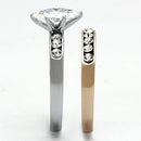 Rose Gold Engagement Rings TK965 Two-Tone Rose Gold Stainless Steel Ring