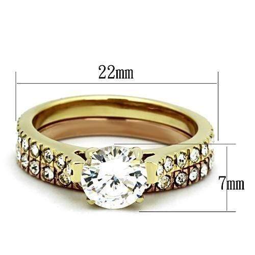 Rose Gold Engagement Rings TK968 Gold & Rose Gold - Stainless Steel Ring