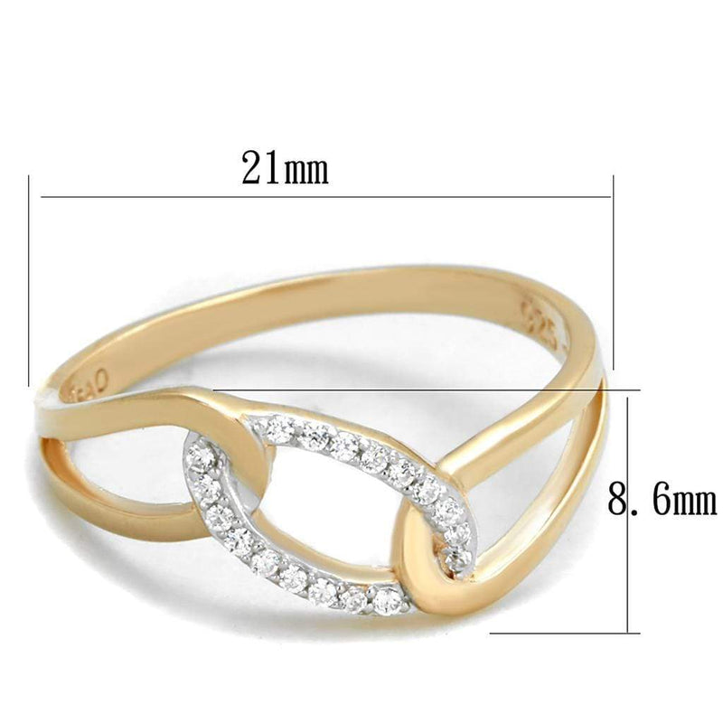 Rose Gold Engagement Rings TS362 Rose Gold + Rhodium Sterling Silver