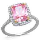 Rose Gold Engagement Rings TS418 Rose Gold + Rhodium Sterling Silver