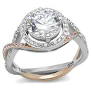 Rose Gold Engagement Rings TS585 Rose Gold + Rhodium Sterling Silver