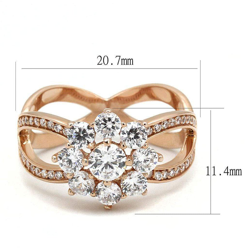 Rose Gold Engagement Rings TS586 Rose Gold 925 Sterling Silver Ring