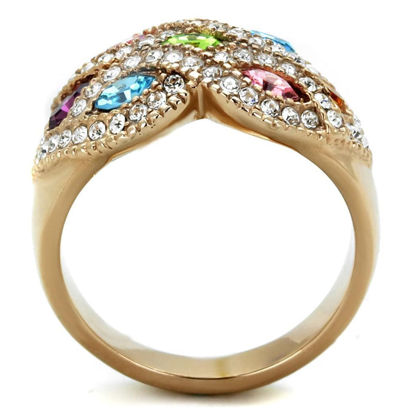 Rose Gold Rings TK1632 Rose Gold - Stainless Steel Ring with Crystal