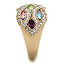 Rose Gold Rings TK1632 Rose Gold - Stainless Steel Ring with Crystal