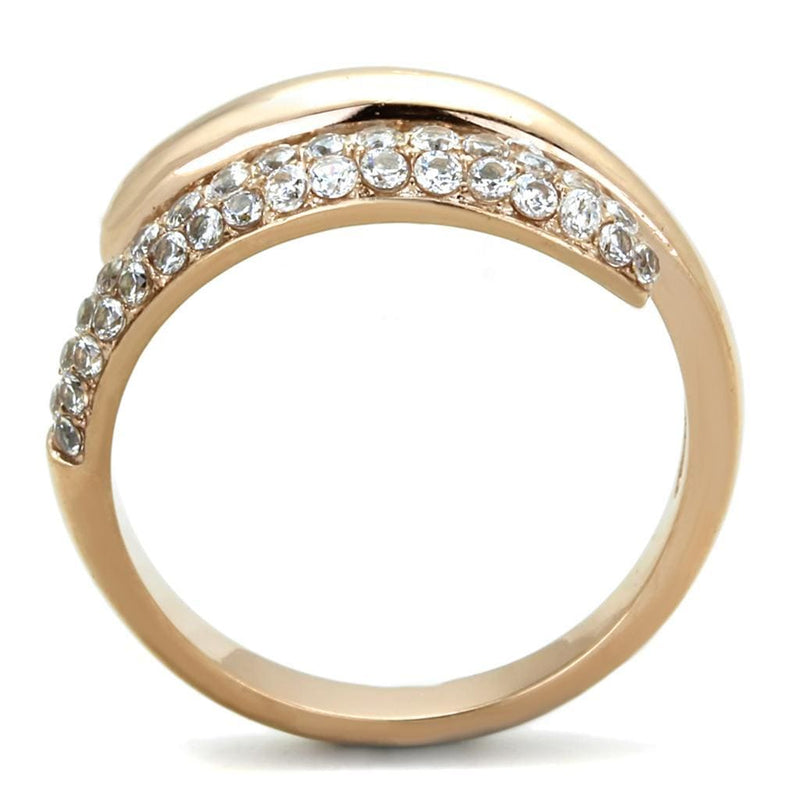 Rose Gold Rings TK1634 Rose Gold - Stainless Steel Ring with AAA Grade CZ