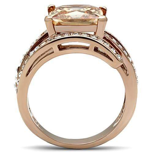 Rose Gold Rings TK1665 Rose Gold - Stainless Steel Ring with AAA Grade CZ