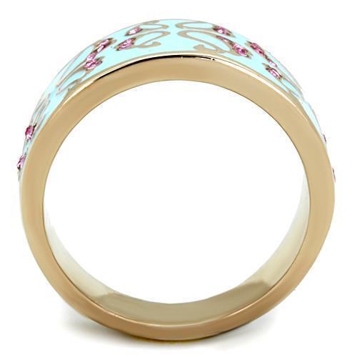 Rose Gold Rings TK1689 Rose Gold - Stainless Steel Ring with Crystal