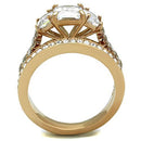 Rose Gold Rings TK1690 Rose Gold - Stainless Steel Ring with AAA Grade CZ