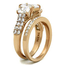 Rose Gold Rings TK1690 Rose Gold - Stainless Steel Ring with AAA Grade CZ