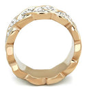 Rose Gold Rings TK1691 Two-Tone Rose Gold Stainless Steel Ring with Crystal