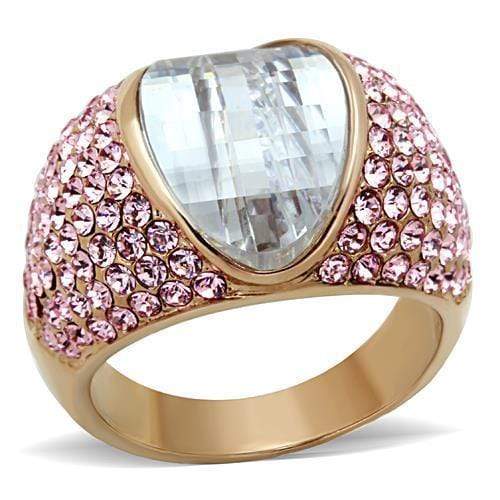 Rose Gold Rings TK1692 Rose Gold - Stainless Steel Ring with AAA Grade CZ