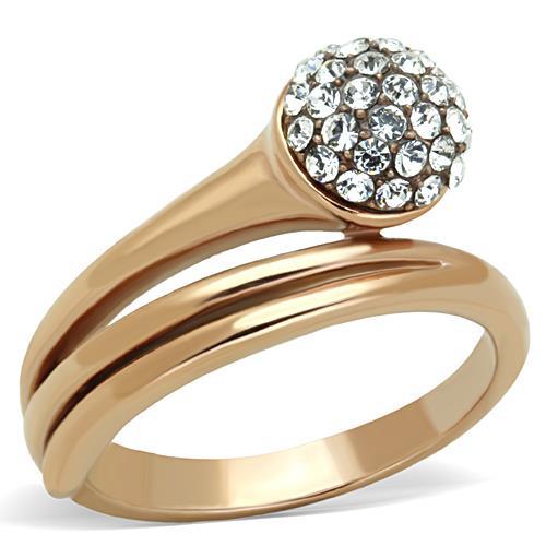 Rose Gold Rings TK1693 Rose Gold - Stainless Steel Ring with Crystal