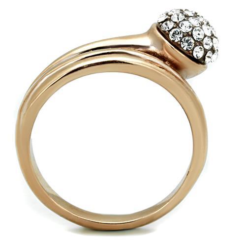 Rose Gold Rings TK1693 Rose Gold - Stainless Steel Ring with Crystal