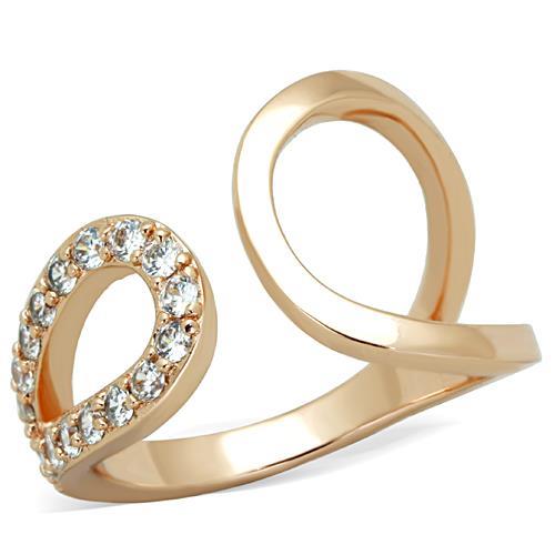 Rose Gold Rings TK1694 Rose Gold - Stainless Steel Ring with AAA Grade CZ