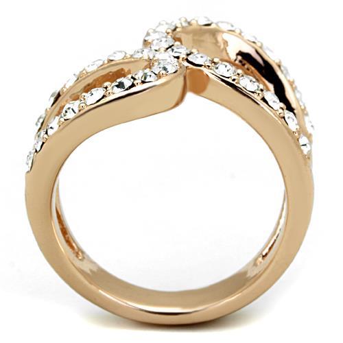 Rose Gold Rings TK1695 Rose Gold - Stainless Steel Ring with Crystal