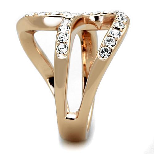 Rose Gold Rings TK1695 Rose Gold - Stainless Steel Ring with Crystal