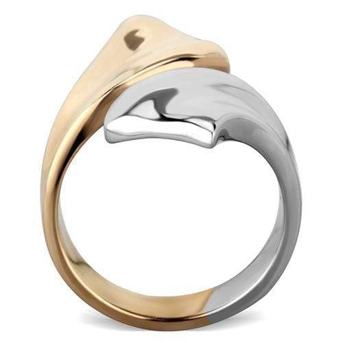 Rose Gold Rings TK1793 Two-Tone Rose Gold Stainless Steel Ring