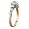 Rose Gold Rings TK1794 Two-Tone Rose Gold Stainless Steel Ring with CZ